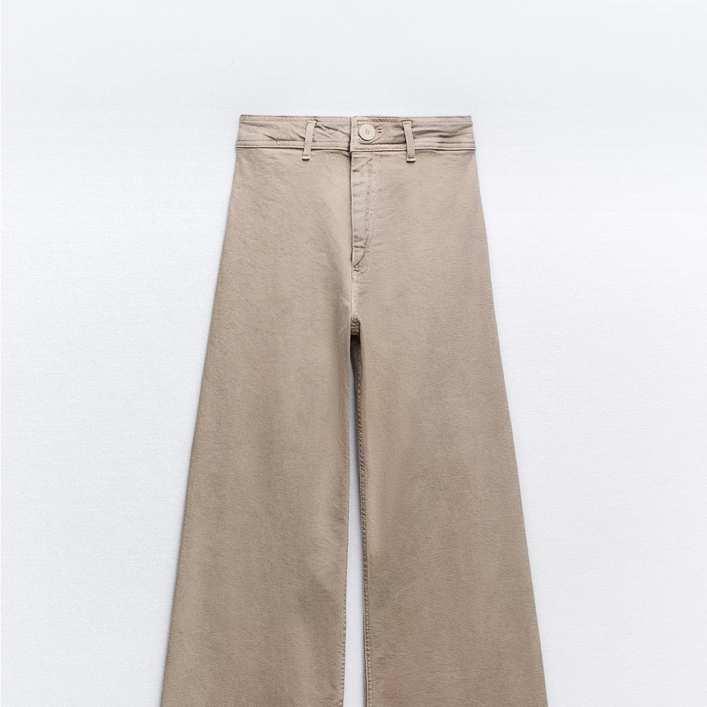 Zara Tan Straight Leg Pants